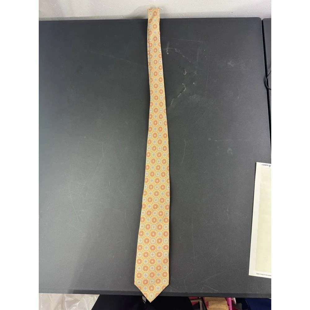 NWT Brooks Brothers Medallion‎ Tie Peach Blue Red